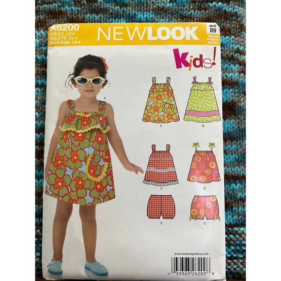 Simplicity Sewing pattern 6200 Pattern Girls dress top shorts size 1/2 1 2 3 4 - Picture 1 of 5